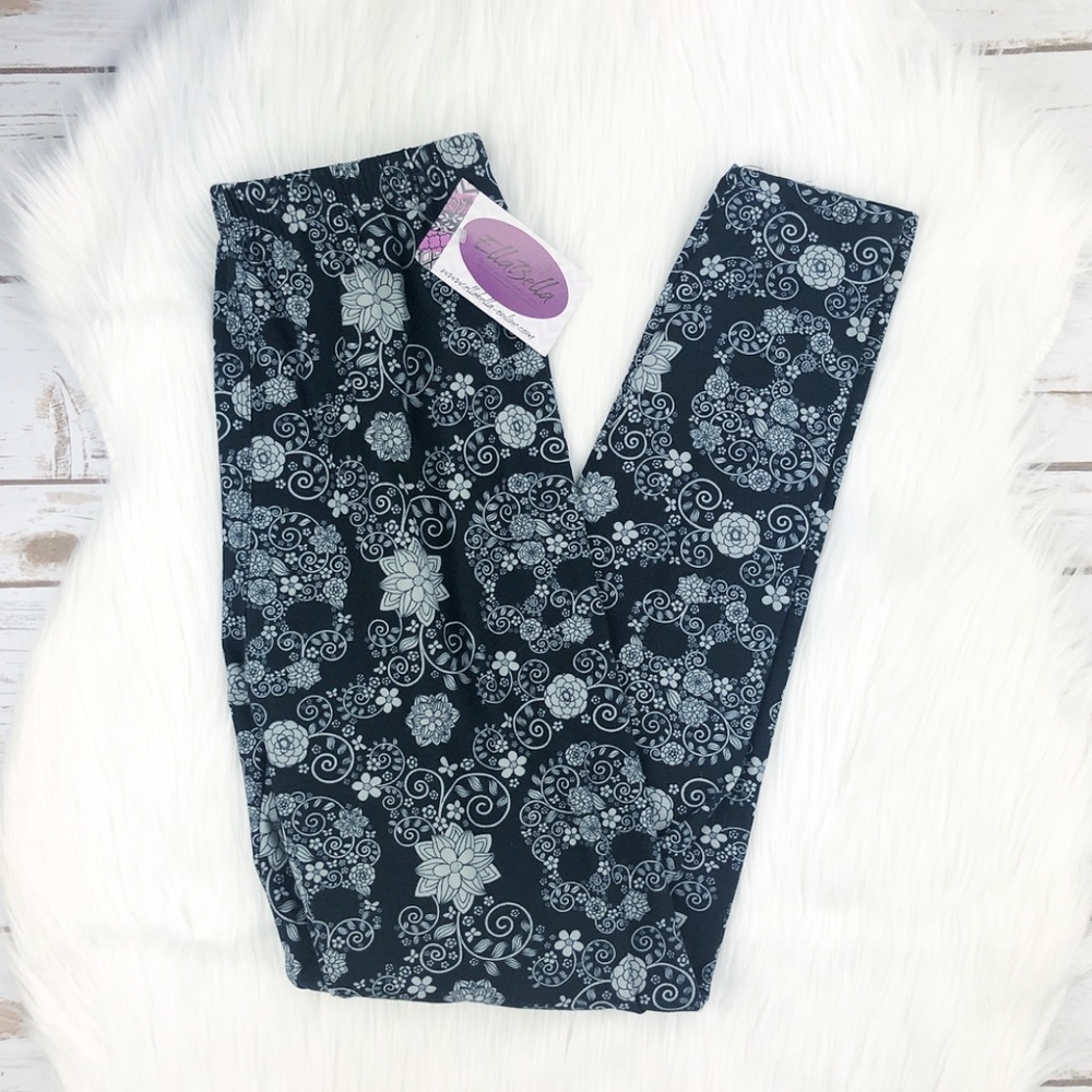 Floral Sugar Skull Leggings